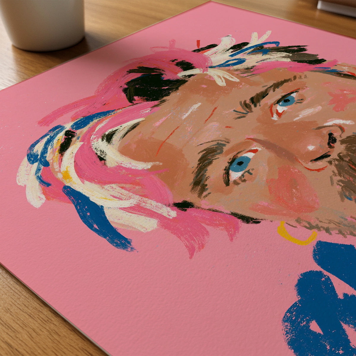 Paint Splash Portrait Poster – närbild på papper