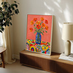 Poppies in Blue Poster – i rum 1