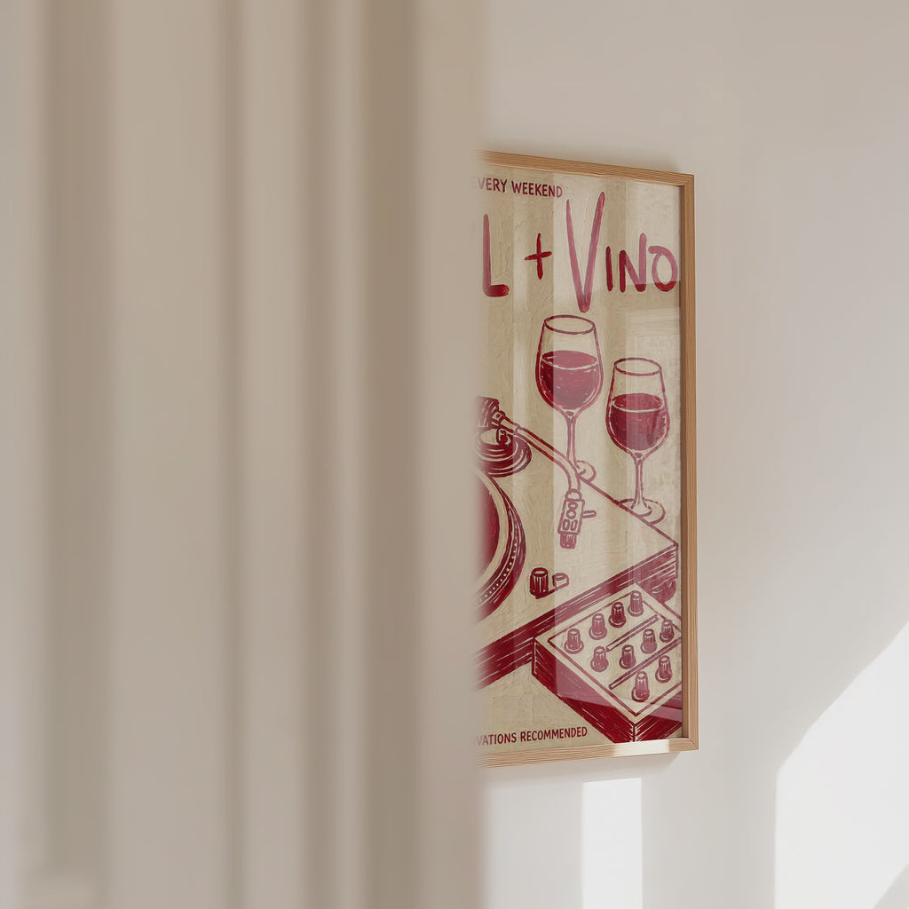 Vinyl & Vino Poster