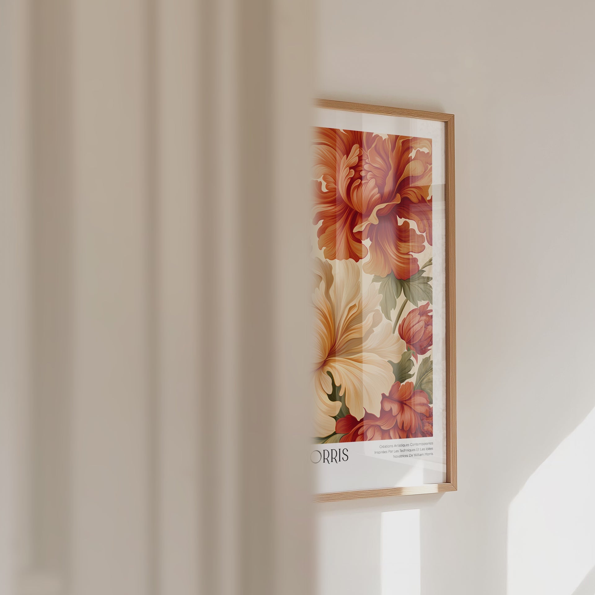 William Morris Amber Peony Bloom Poster