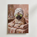 Pug Spa Day Poster – canvas utan passepartout