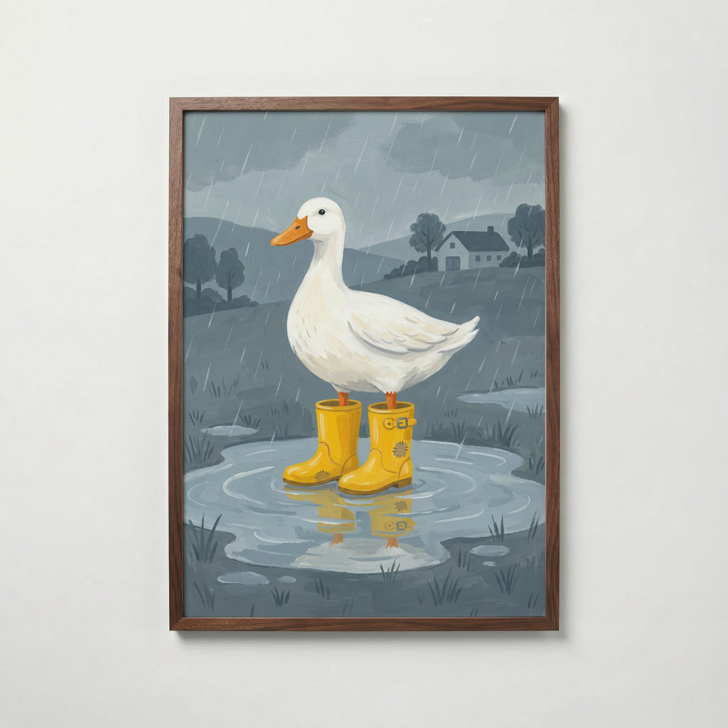 Rain Boot Duck Poster – valnötsram