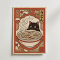 Ramen Cat Poster – canvas utan passepartout