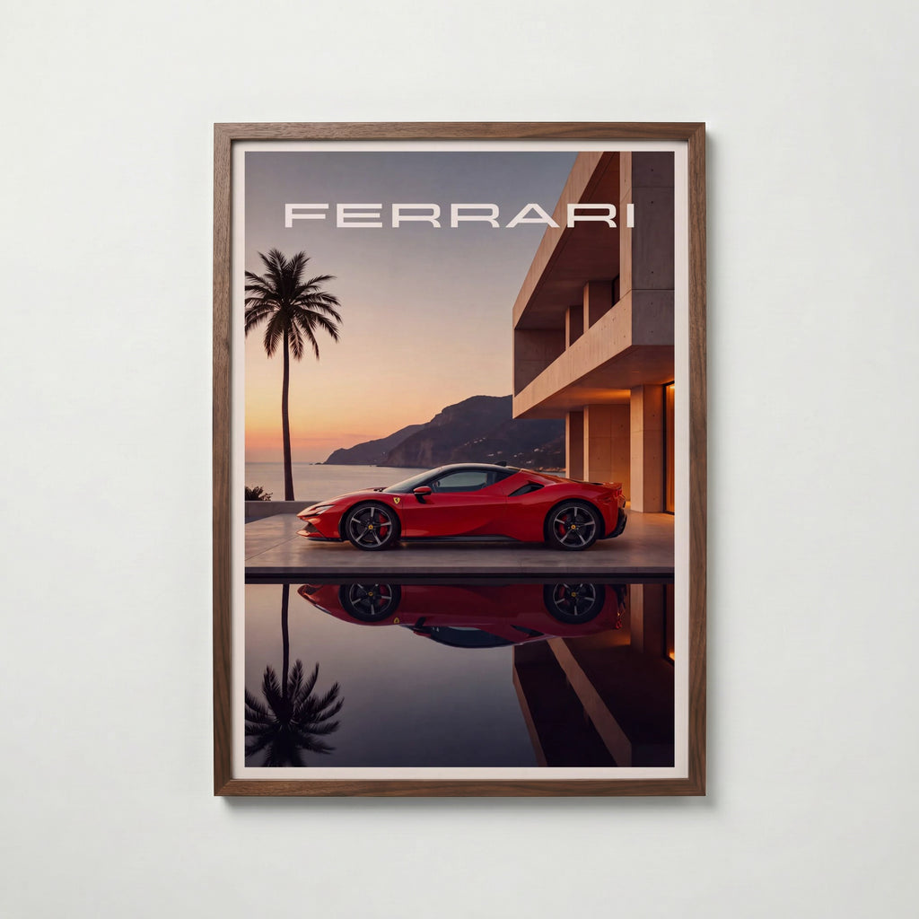Riviera Supercar Poster – valnötsram