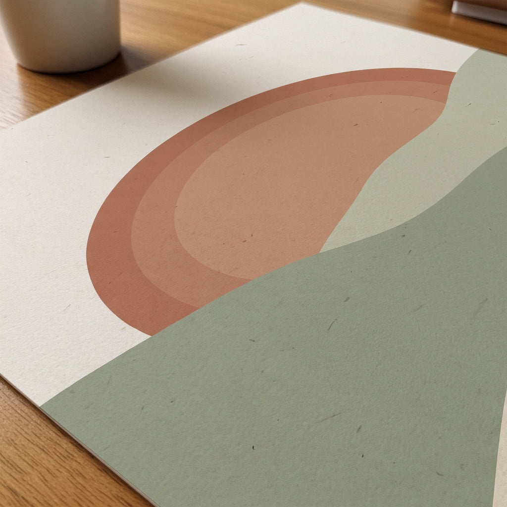 Sage Sunrise Poster – närbild på papper