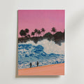 Hiroshi Nagai Sunset Surf utan passepartout