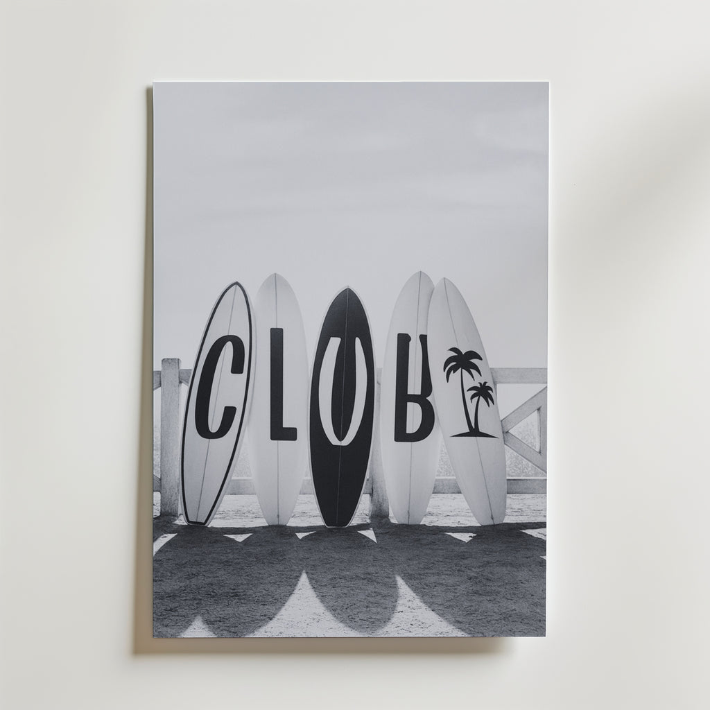 Surf Club Poster – canvas utan passepartout