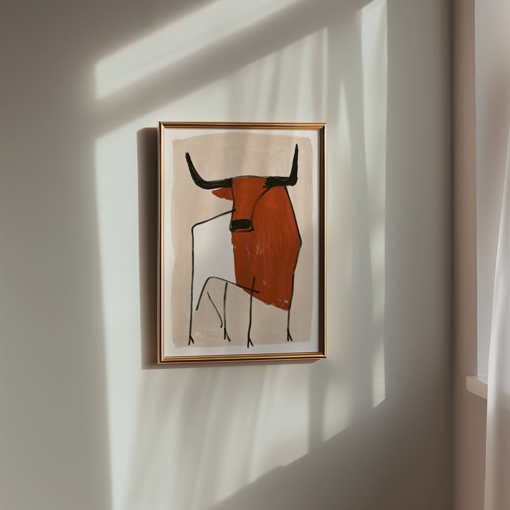Terracotta Bull Poster – i rum 1