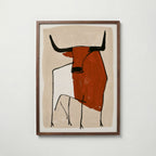 Terracotta Bull Poster – valnötsram