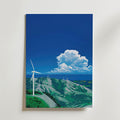 Hiroshi Nagai Wind Turbines Hillside Poster utan passepartout