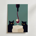 Wine & Cats Poster – canvas utan passepartout