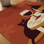 Wine Hour Cat Poster – närbild på papper
