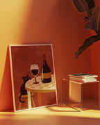 Wine Hour Cat Poster – i rum 1