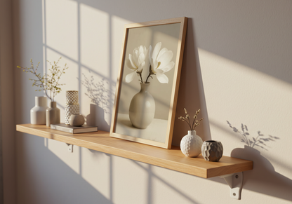 Elegant Ceramic Vase White Magnolia Poster