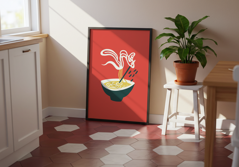 Steamy Ramen Bowl Poster