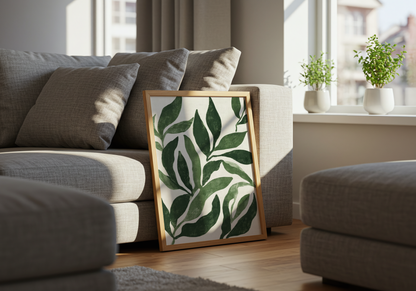 Green Botanical Leaf Poster