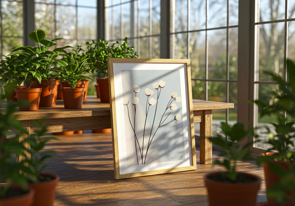 Minimalist cotton flower Poster