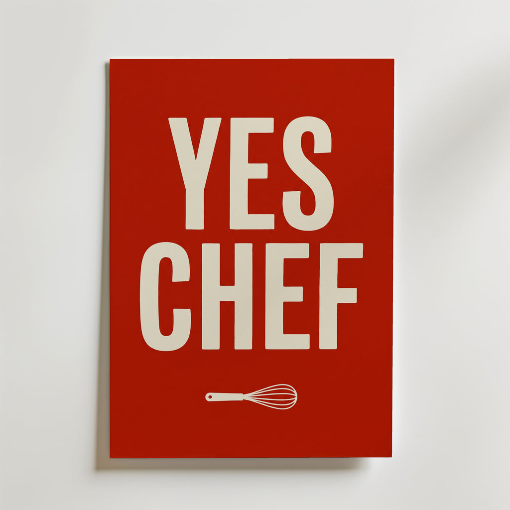Yes Chef Poster – canvas utan passepartout