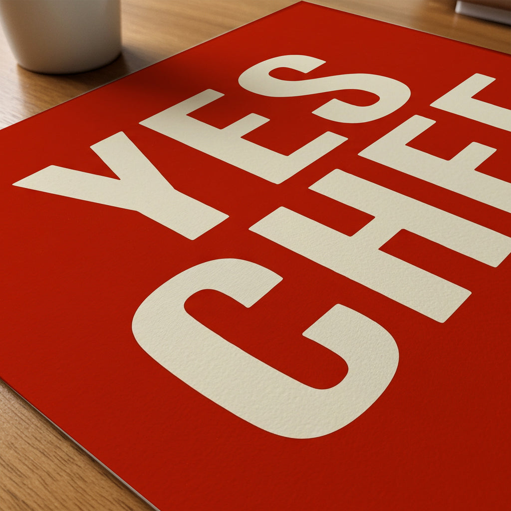 Yes Chef Poster – närbild på papper