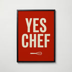 Yes Chef Poster – svart ram