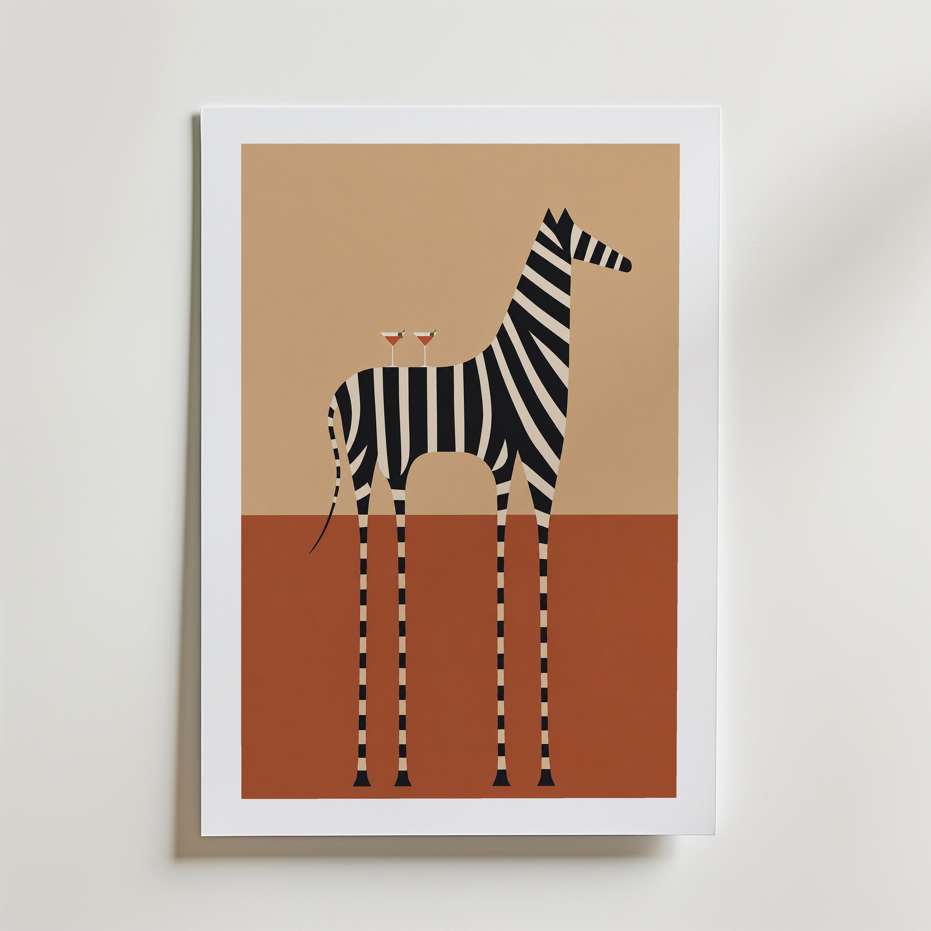 Zebratini Poster – med passepartout